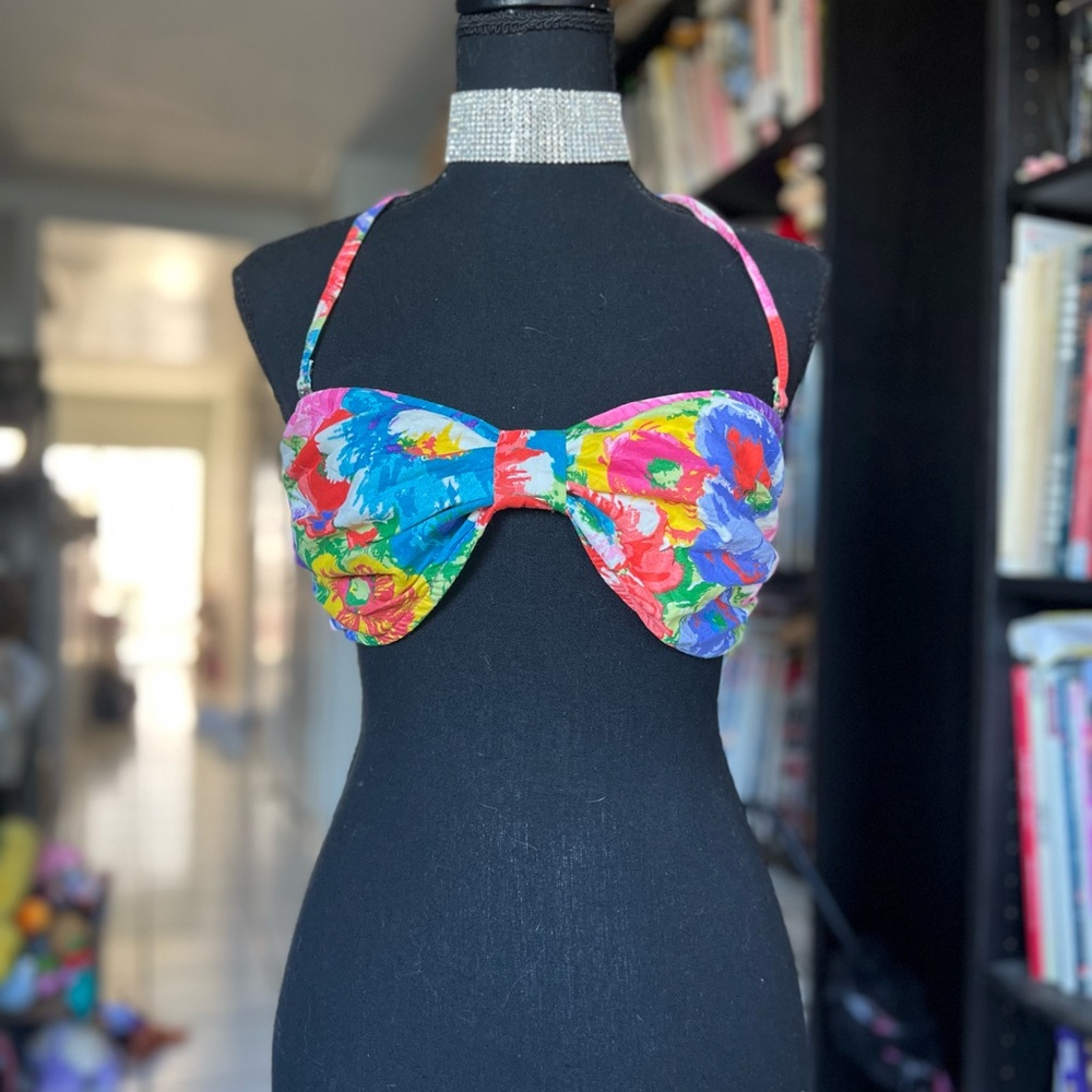 Colorful Floral Bikini Top